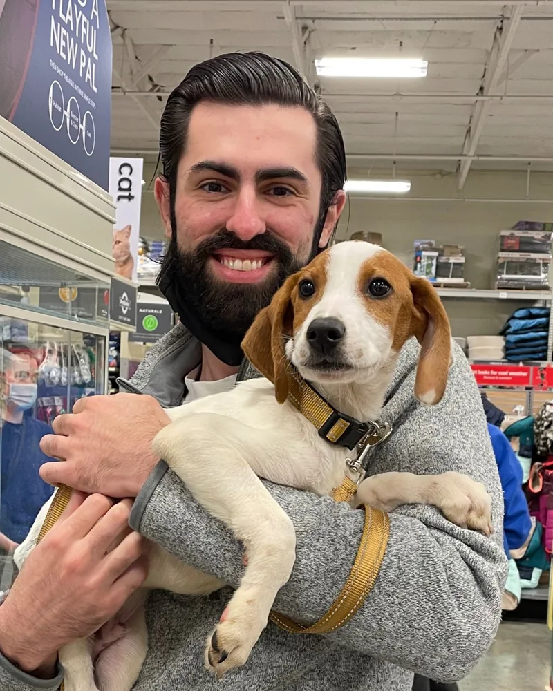 Alex holding Hobbes